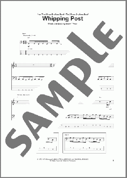 Whipping Post(Allman Brothers) 楽譜 ベース ダウンロード