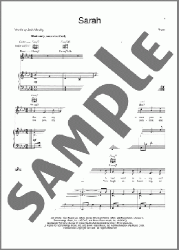 Sarah(Frank Wildhorn) 楽譜 ピアノ & ボーカル & ギター ダウンロード