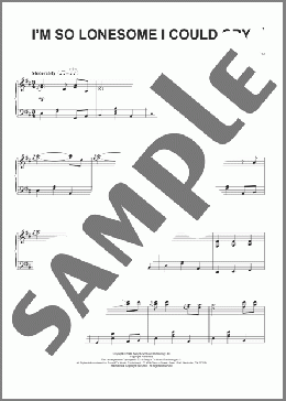I'm So Lonesome I Could Cry(B.J. Thomas/Elvis Presley/Hank Williams) 楽譜 ピアノ（ソロ） ダウンロード