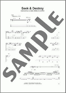 Seek & Destroy(Metallica) 楽譜 ベース ダウンロード