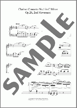 Clarinet Concerto No.1 In C Minor, Op.26, 2nd Movement(Louis Spohr) 楽譜 ピアノ（ソロ） ダウンロード