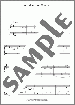 A Solis Ortus Cardine(Michael Praetorius) 楽譜 ピアノ（ソロ） ダウンロード