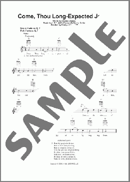 Come, Thou Long-Expected Jesus(C.F. Witt) 楽譜 メロディ ダウンロード