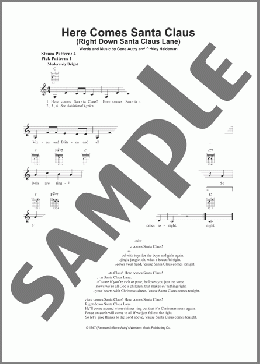 Here Comes Santa Claus (Right Down Santa Claus Lane)(Gene Autry) 楽譜 メロディ ダウンロード