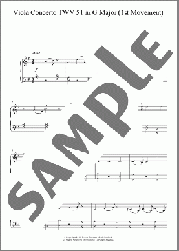 Viola Concerto TWV 51 In G Major (1st Movement)(Georg Philipp Telemann) 楽譜 ピアノ（ソロ） ダウンロード