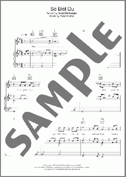 So Bist Du(Peter Maffay) 楽譜 その他 ダウンロード
