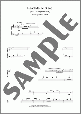 Read Me to Sleep (from The English Patient)(Gabriel Yared) 楽譜 ピアノ（ソロ） ダウンロード