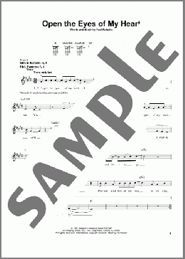 Open The Eyes Of My Heart(Sonicflood/Paul Baloche) 楽譜 メロディ ダウンロード