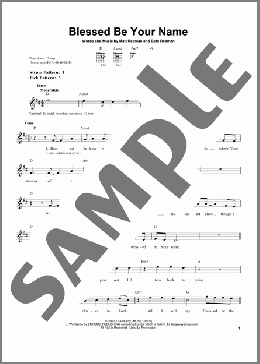 Blessed Be Your Name(Matt Redman) 楽譜 メロディ ダウンロード