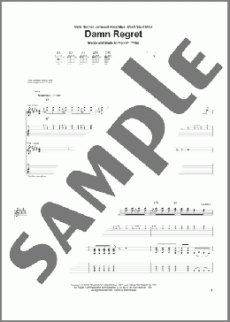 Damn Regret(The Red Jumpsuit Apparatus) 楽譜 ギター（ソロ） ダウンロード