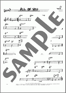 All Of You(Cole Porter) 楽譜 その他 ダウンロード