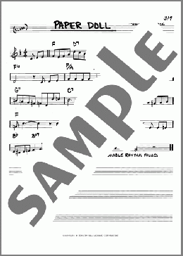Paper Doll(Johnny S. Black) 楽譜 その他 ダウンロード