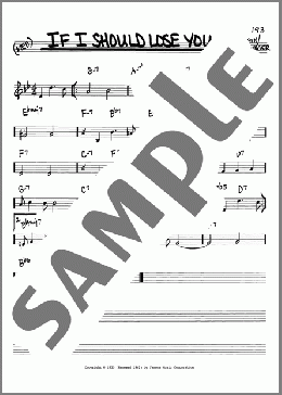 If I Should Lose You(Ralph Rainger) 楽譜 その他 ダウンロード