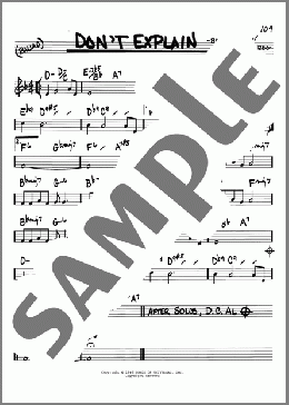 Don't Explain(Billie Holiday) 楽譜 その他 ダウンロード