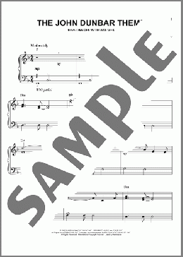 The John Dunbar Theme(John Barry) 楽譜 ピアノ（ソロ） ダウンロード