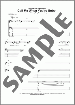 Call Me When You're Sober(Evanescence) 楽譜 ギター（ソロ） ダウンロード