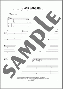 Black Sabbath(Black Sabbath/Ozzy Osbourne) 楽譜 ギタースコア ダウンロード