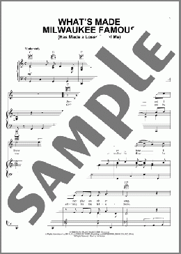 What's Made Milwaukee Famous (Has Made A Loser Out Of Me)(Jerry Lee Lewis) 楽譜 ピアノ & ボーカル & ギター ダウンロード
