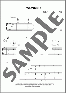 I Wonder(Kellie Pickler) 楽譜 ピアノ & ボーカル & ギター ダウンロード