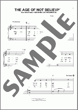 The Age Of Not Believing(Angela Lansbury/Sherman Brothers) 楽譜 ピアノ（ソロ） ダウンロード