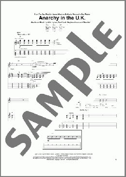 Anarchy In The U.K.(Megadeth/Motley Crue/Sex Pistols) 楽譜 ギター（ソロ） ダウンロード