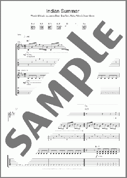 Indian Summer(Manic Street Preachers) 楽譜 ギター（ソロ） ダウンロード