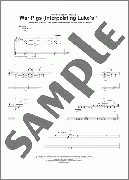 War Pigs (Interpolating Luke's Wall)(Black Sabbath/Faith No More/Ozzy Osbourne) 楽譜 ギター（ソロ） ダウンロード