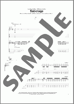 Sabotage(Beastie Boys) 楽譜 ギター（ソロ） ダウンロード