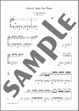 Orphee Suite For Piano, V. Music Interlude, Act II, Scene 5(Philip Glass) 楽譜 ピアノ（ソロ） ダウンロード