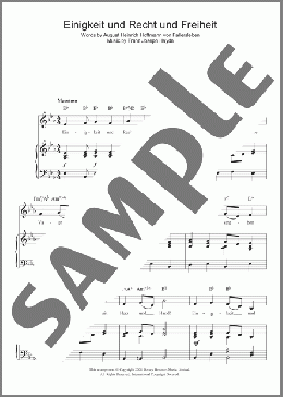 Einigkeit Und Recht Und Freiheit (German National Anthem)(Franz Joseph Haydn) 楽譜 その他 ダウンロード