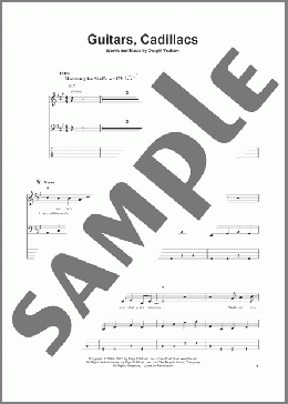 Guitars, Cadillacs(Dwight Yoakam) 楽譜 ベース ダウンロード