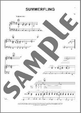 Summerfling(k.d. lang) 楽譜 ピアノ & ボーカル & ギター ダウンロード