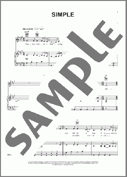 Simple(k.d. lang) 楽譜 ピアノ & ボーカル & ギター ダウンロード