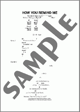 How You Remind Me(Nickelback) 楽譜 ギター（コード） ダウンロード