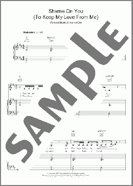 Shame On You (To Keep My Love From Me)(Andrea Corr) 楽譜 その他 ダウンロード