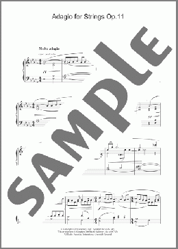 Adagio For Strings Op.11(Samuel Barber) 楽譜 ピアノ（ソロ） ダウンロード