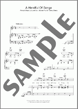 A Handful Of Songs(Lionel Bart) 楽譜 その他 ダウンロード