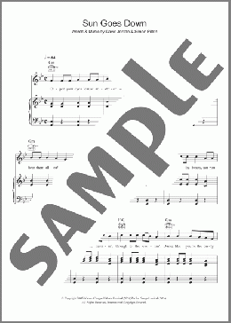Sun Goes Down(David Jordan) 楽譜 その他 ダウンロード