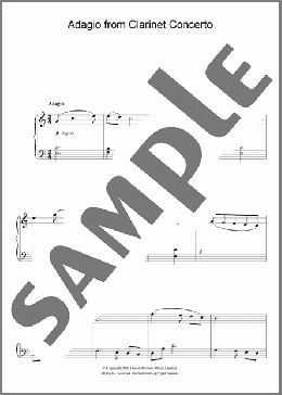 Adagio (from Clarinet Concerto)(Wolfgang Amadeus Mozart) 楽譜 ピアノ（ソロ） ダウンロード