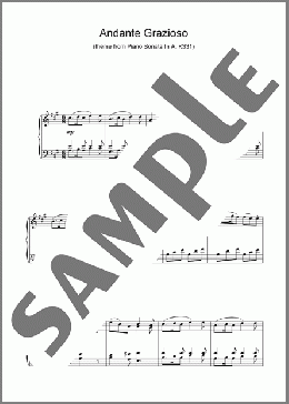Andante Grazioso (theme from Piano Sonata In A, K331)(Wolfgang Amadeus Mozart) 楽譜 ピアノ（ソロ） ダウンロード