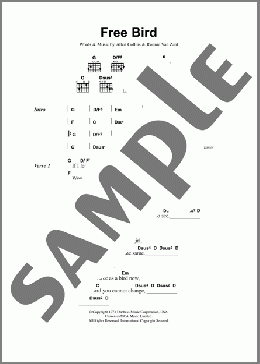 Free Bird(Lynyrd Skynyrd) 楽譜 ギター（コード） ダウンロード