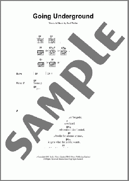 Going Underground(The Jam) 楽譜 ギター（コード） ダウンロード