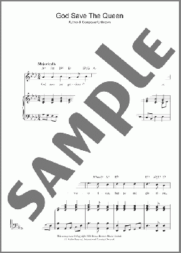 God Save The Queen(Traditional) 楽譜 ピアノ & ボーカル & ギター ダウンロード