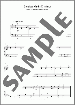 Sarabande in D minor(George Frideric Handel) 楽譜 ピアノ（ソロ） ダウンロード