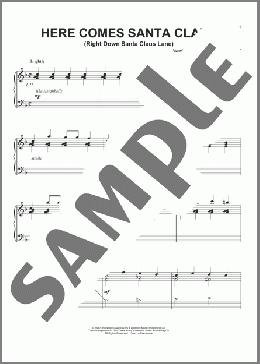 Here Comes Santa Claus (Right Down Santa Claus Lane)(Gene Autry) 楽譜 ピアノ（ソロ） ダウンロード