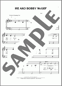 Me And Bobby McGee(Janis Joplin/Kris Kristofferson) 楽譜 ピアノ（ソロ） ダウンロード