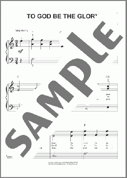 To God Be The Glory(Fanny J. Crosby) 楽譜 ピアノ（ソロ） ダウンロード