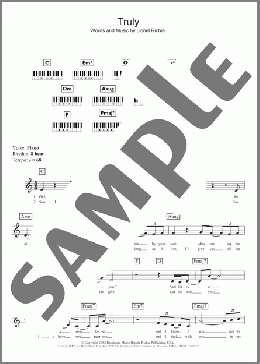 Truly(Lionel Richie) 楽譜 ピアノ（歌詞 & コード） ダウンロード