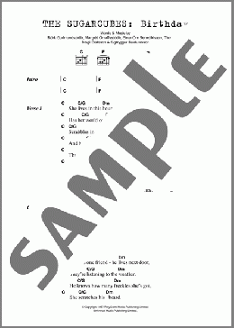 Birthday(The Sugarcubes) 楽譜 ギター（コード） ダウンロード
