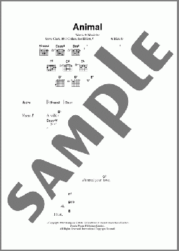 Animal(Def Leppard) 楽譜 ギター（コード） ダウンロード